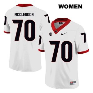 Women's Georgia Bulldogs NCAA #70 Warren McClendon Nike Stitched White Legend Authentic College Football Jersey TAF2054LQ